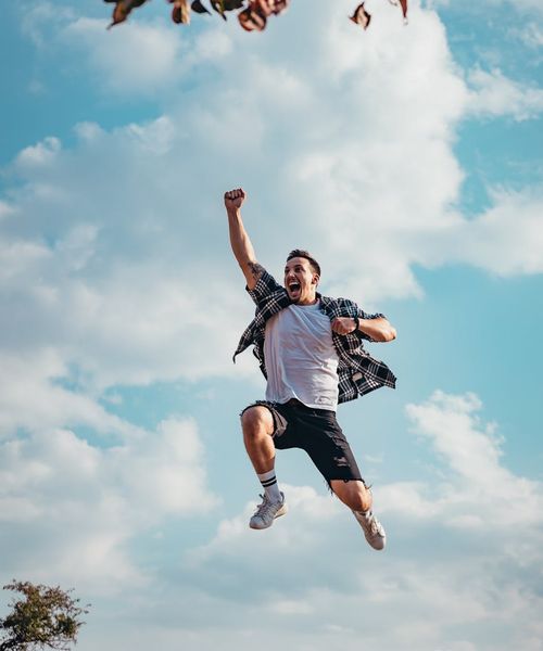 Man feeling energetic and vital outdoors.