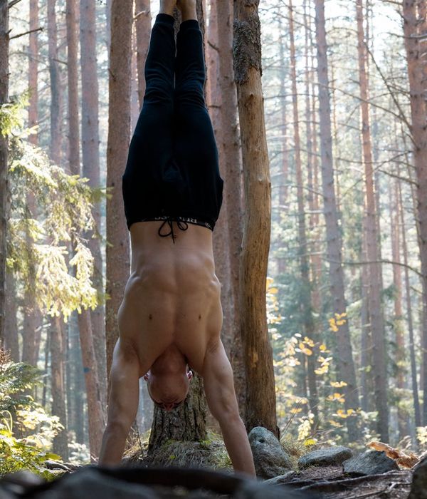 Man performing a bodyweight strength exercise.